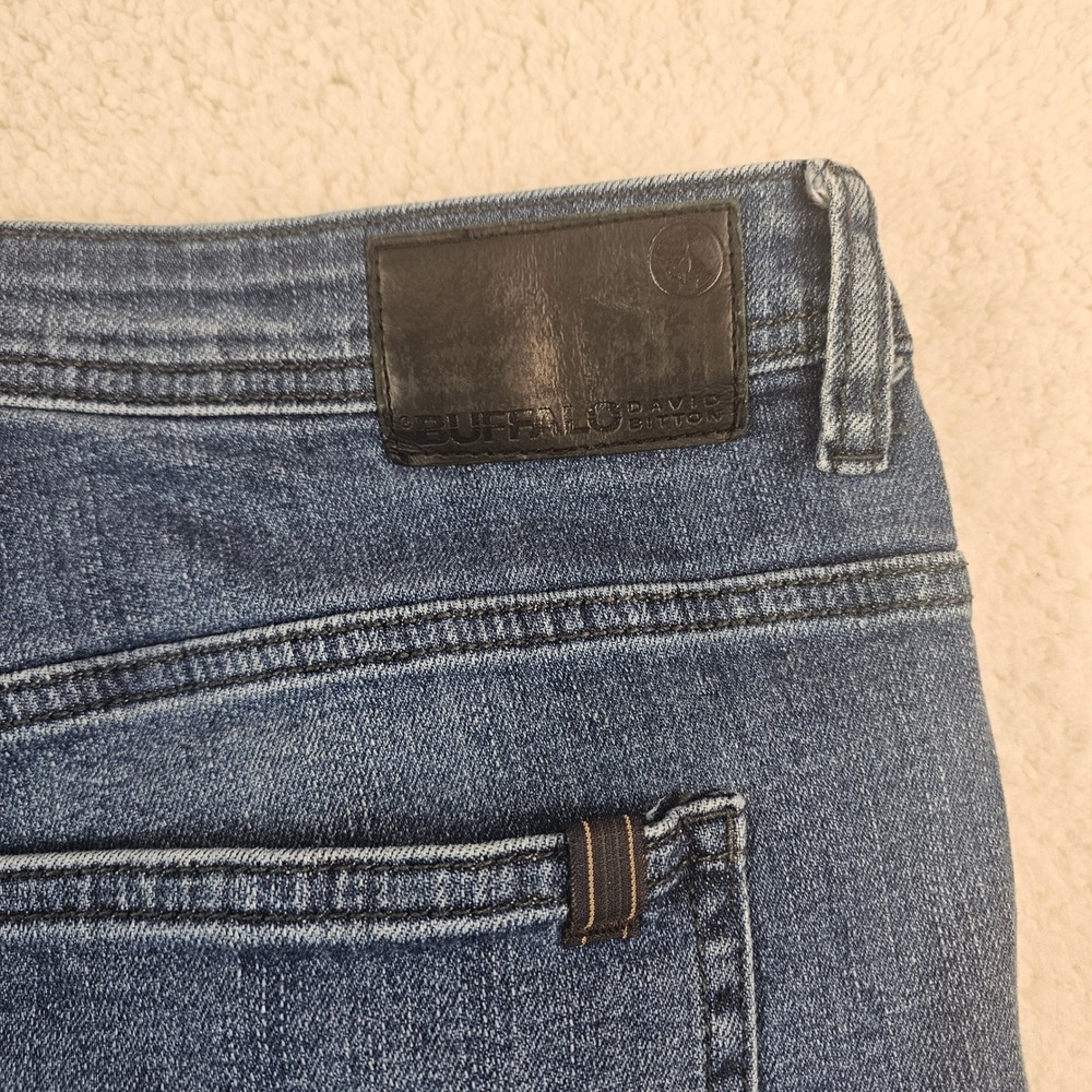 Buffalo David Bitton Jackson-X Straight Stretch Jeans Men 38x30 Medium Wash Blue - Picture 15 of 16